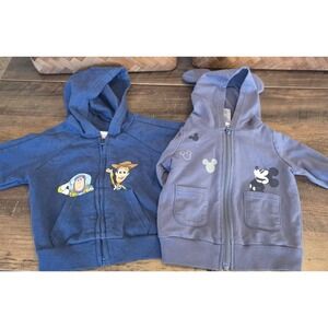 Disney Baby Sweatshirts Infant Size 0/3 & 3/6 M Blue Toy Story Mickey Lot of 2‎